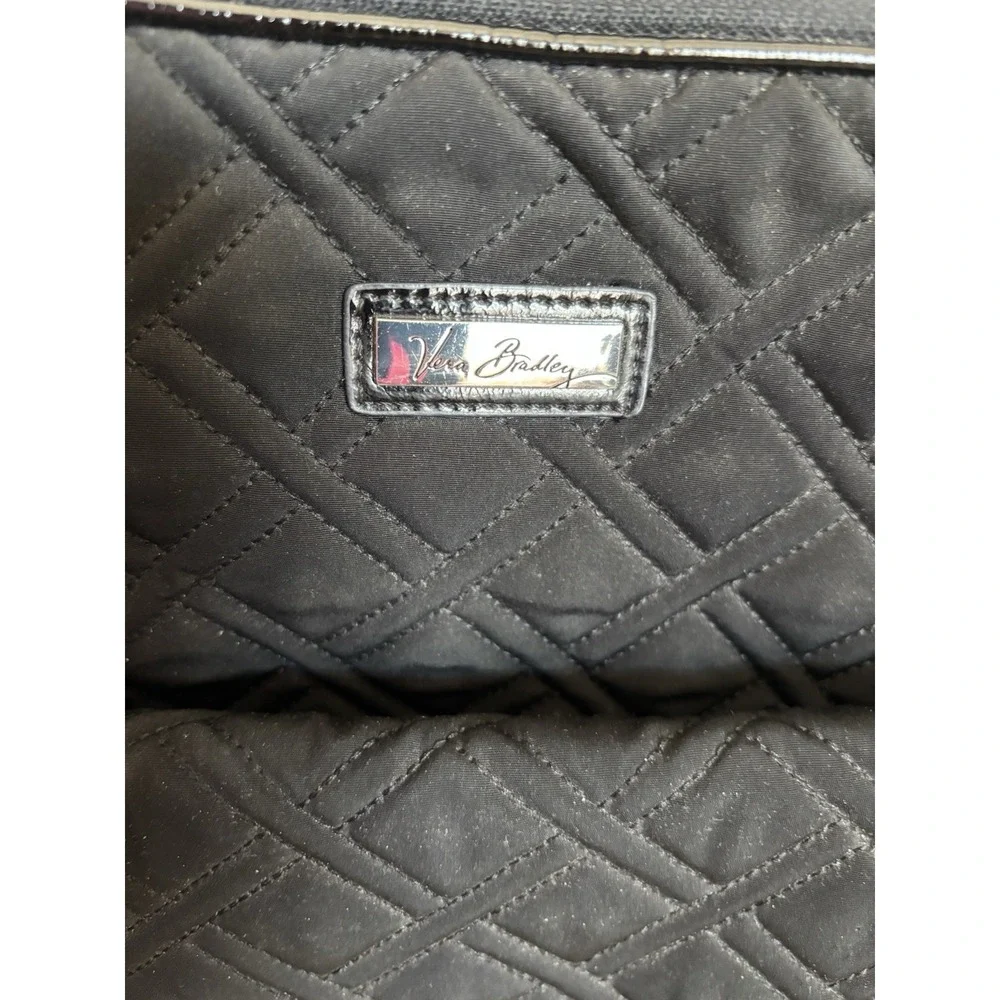 Vera Bradley Classic Black Microfiber Medium Backpack. RARE- Excellent Condition